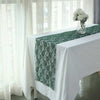 12inch x 108inch Hunter Emerald Green Vintage Rose Flower Lace Table Runner