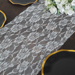 Enhance Your Dining Experience with the White Floral Lace Table Runner