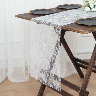 Create a Timeless and Romantic Atmosphere with the White Vintage Table Runner