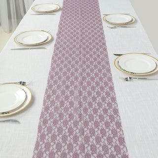 Create a Luxe Look with the Violet Amethyst Floral Lace Table Runner