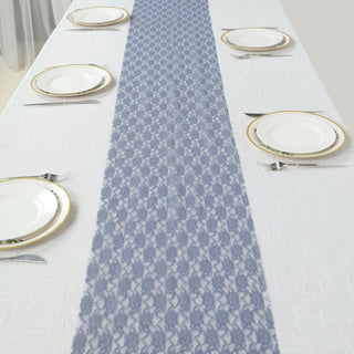 Create a Dreamy Dusty Blue Wedding with our Floral Lace Table Runner