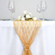 12" x 108" Gold Floral Lace Table Runner