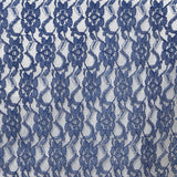 12" x 108" Navy Blue Floral Lace Table Runner#whtbkgd