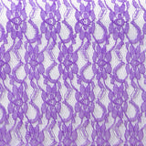 12" X 108" Purple Floral Lace Table Runner#whtbkgd