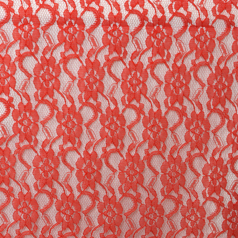 12" x 108" Red Floral Lace Table Runner#whtbkgd