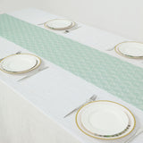 12Inchx108Inch Sage Green Floral Lace Table Runner