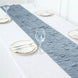 12x108inch Dusty Blue 3D Leaf Petal Taffeta Fabric Table Runner