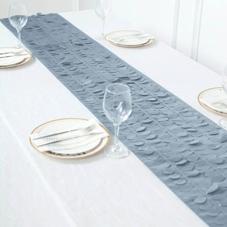Elevate Your Table with the Dusty Blue Taffeta Fabric Table Runner