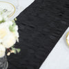 12x108inch Black 3D Leaf Petal Taffeta Fabric Table Runner