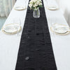 12x108inch Black 3D Leaf Petal Taffeta Fabric Table Runner