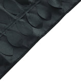 12x108inch Black 3D Leaf Petal Taffeta Fabric Table Runner#whtbkgd