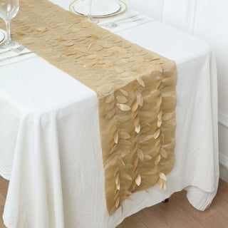 Create Unforgettable Moments with the Champagne Taffeta Fabric Table Runner