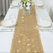 12inch x 108inch Champagne 3D Leaf Petal Taffeta Fabric Table Runner