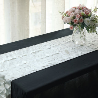 Create a Memorable Tablescape with an Ivory Taffeta Fabric Table Runner