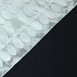 12x108inch Ivory 3D Leaf Petal Taffeta Fabric Table Runner