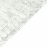 12x108inch Ivory 3D Leaf Petal Taffeta Fabric Table Runner#whtbkgd