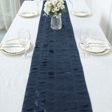 12x108inch Navy Blue 3D Leaf Petal Taffeta Fabric Table Runner