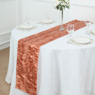 Enhance Your Event with the Terracotta (Rust) Taffeta Fabric Table Runner