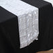 12x108inch White 3D Leaf Petal Taffeta Fabric Table Runner