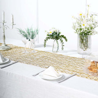 Enhance Your Event Decor with the Metallic String Woven Runner