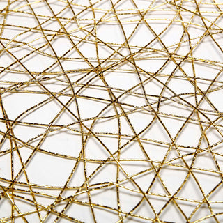 Create a Luxurious Ambiance with the 16"x72" Gold Wire Nest Table Runner