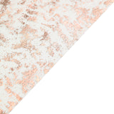 108inch Metallic Blush / Rose Gold Foil Thin Mesh Polyester Table Runner - 25GSM#whtbkgd