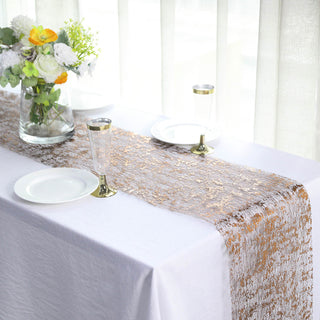 Elevate Your Table Setting with the Elegant Metallic Bronze Table Runner