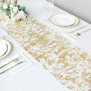 Create a Stunning Table Setting with the Shiny Metallic Gold Glitter Table Runner