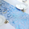 108inch Sparkly Metallic Royal Blue Foil Thin Mesh Polyester Table Runner - 25GSM