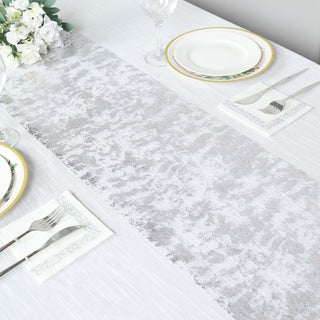 Add a Touch of Glamour with the Shiny Metallic Silver Glitter Table Runner