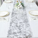 108inch Sparkly Metallic Silver Foil Thin Mesh Polyester Table Runner - 25GSM