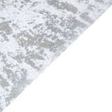 108inch Sparkly Metallic Silver Foil Thin Mesh Polyester Table Runner - 25GSM#whtbkgd