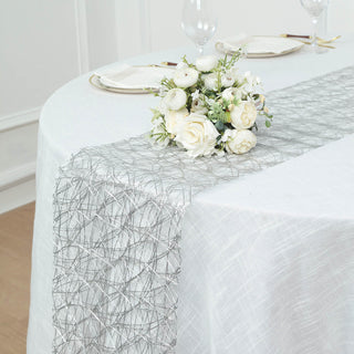 Create Unforgettable Table Decorations with the Metallic Silver Non-Woven Fiberweb Polyester Table Runner