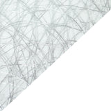12x108inch Metallic Silver Non-Woven Fiberweb Polyester Table Runner – 50 GSM#whtbkgd