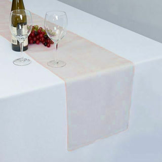 Blush Sheer Organza Table Runners - Add Elegance to Your Event Decor