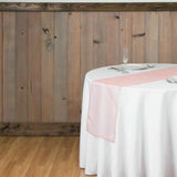 14" x 108" Blush | Rose Gold Organza Runner For Table Top Wedding Catering Party Decoration