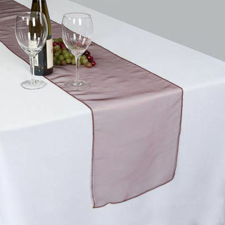 Add Elegance to Your Event with the Burgundy Sheer Organza Table Runners
