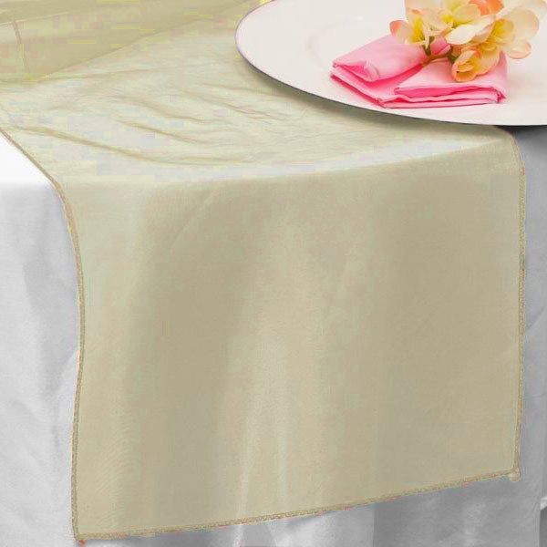 14" x 108" Gold Seamless Organza Table Runners