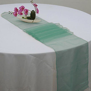 Elevate Your Event Decor with the Hunter Emerald Green Sheer Organza Table Runners