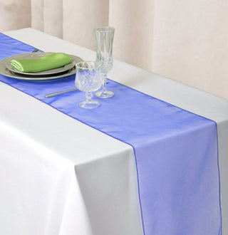 Add Elegance to Your Event with the Royal Blue Sheer Organza Table Runners