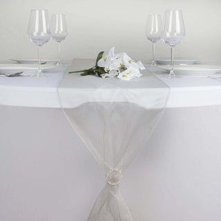 Enhance Your Table Decor with the Silver Sheer Organza Table Runners