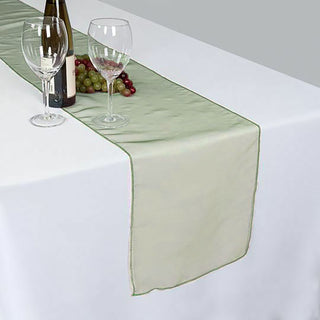 Add Elegance to Your Event with the Olive Green Sheer Organza Table Runners