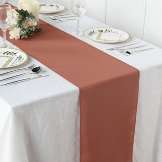 Transform Your Tables with the Terracotta (Rust) Polyester Table Runner