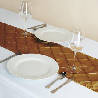 Create Memorable Moments with the Champagne Taffeta Pintuck Table Runner