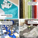 Premium quality pintuck table runners in various colors for elegant dining setups.