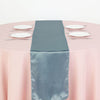12"x108" Dusty Blue Satin Table Runner#whtbkgd