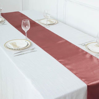 Make a Statement with Cinnamon Rose Satin Table Runner