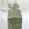12inch x 108inch Eucalyptus Sage Green Seamless Satin Table Runner#whtbkgd