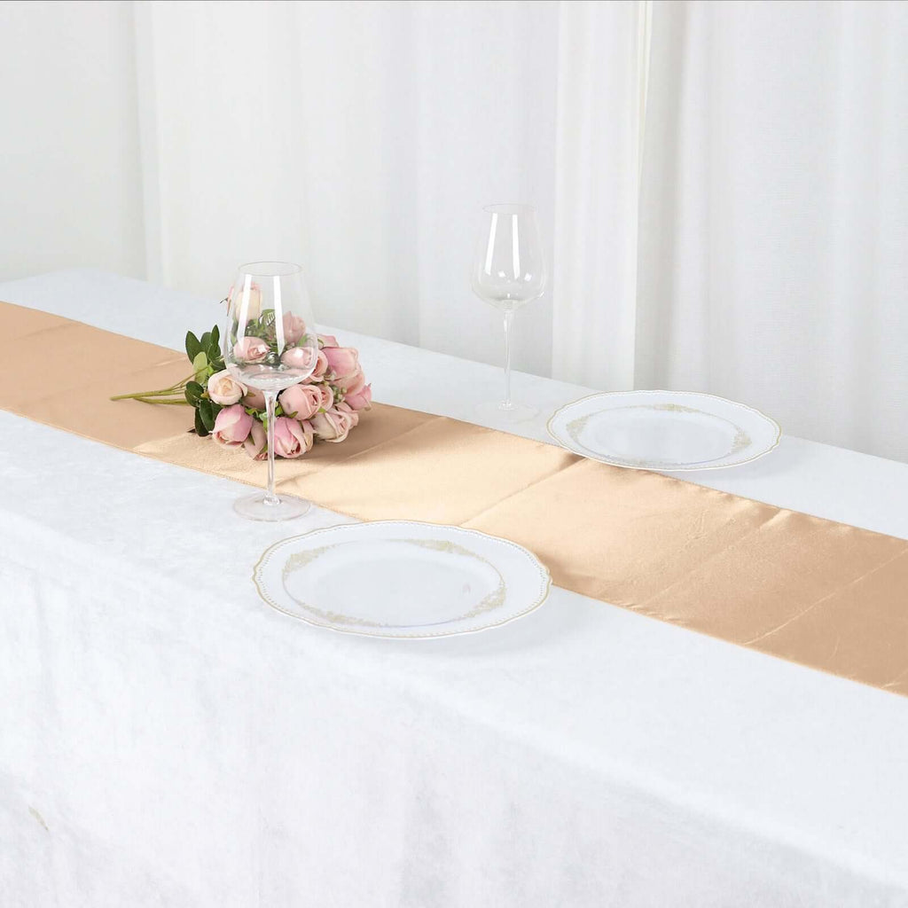 12"x108" Nude Satin Table Runner