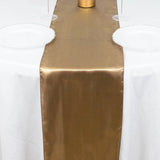 12inch x 108inch Taupe Seamless Satin Table Runner#whtbkgd